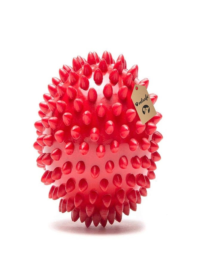 VetSafe The Pets Natural Rubber Spiked Ball Natural Rubber Spike Ball | Suitable for Small to Medium Dogs and Puppies | Chewing, Teething, and Training Bouncy Ball Toy - Image 1